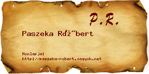 Paszeka Róbert névjegykártya