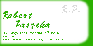 robert paszeka business card